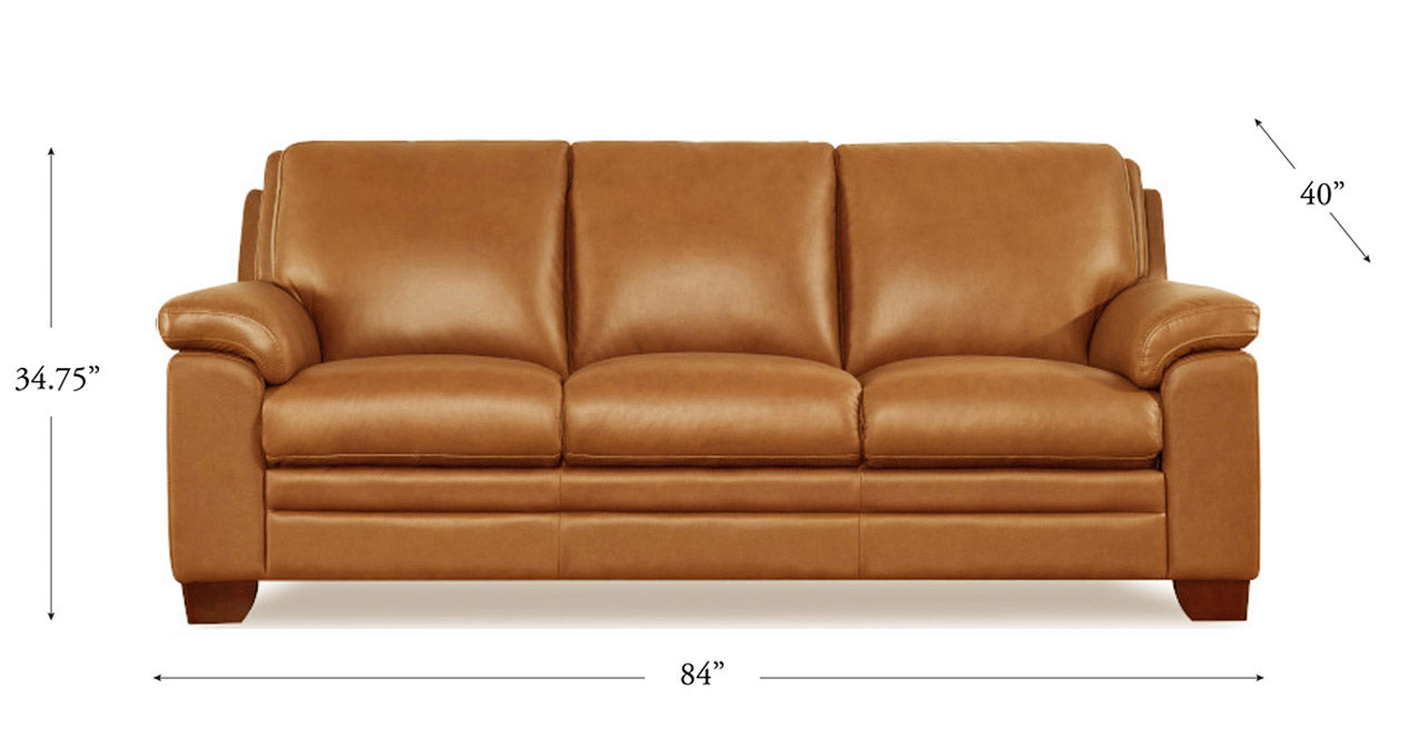 Magnum Waxy Pull-up Leather Sofa, Saddle Brown